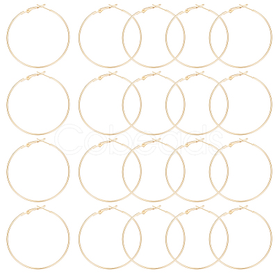 20Pcs Brass Hoop Earring Findings FIND-BBC0003-25-1