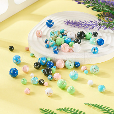 160Pcs 8 Colors Assembled Synthetic Stone and Trochus Shell Beads G-TA0002-31C-1