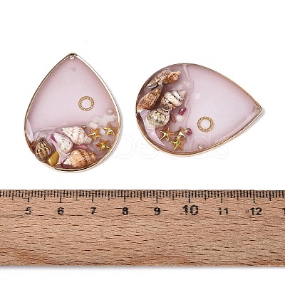 Brass & Epoxy Resin Pendants KK-Q082-03KCG-01-1