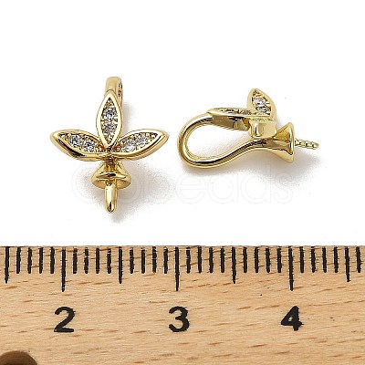 Rack Plating Brass Micro Pave Cubic Zirconia Peg Bails KK-S397-10G-1