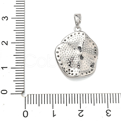 Brass Micro Pave Clear Cubic Zirconia Pendant Cabochon Settings KK-G556-06P-1