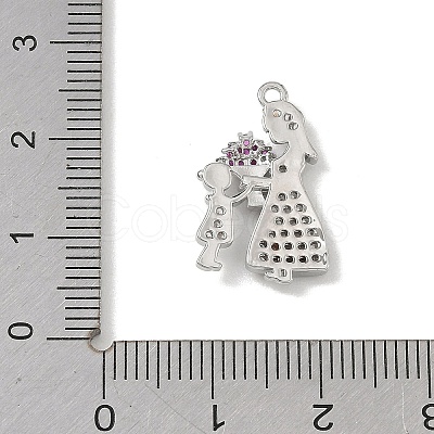 Mother's Day Brass Micro Pave Colorful Cubic Zirconia Pendants KK-A300-11P-1