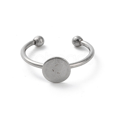 Non-Tarnish Adjustable 304 Stainless Steel Finger Rings Components STAS-K278-04B-P-1