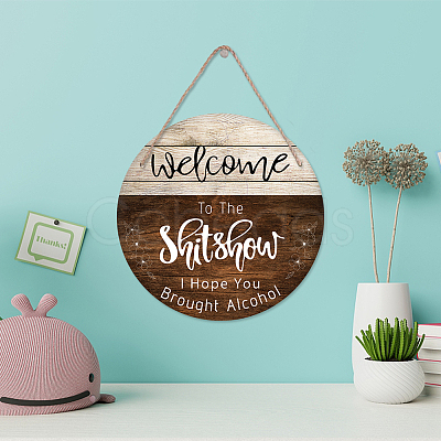 Wooden Hanging Plate HJEW-WH0027-002-1