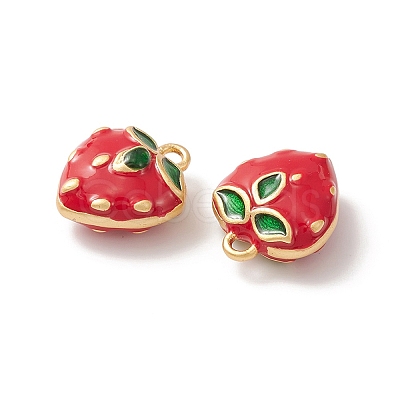 2Pcs Brass Enamel Charms KK-YW0001-70-1