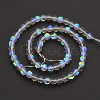 Round Synthetic Moonstone Beads Strands G-M210-8mm-11-1