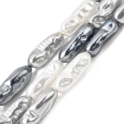 Electroplated Glass Shell Pearl Beads Strands BSHE-B009-C02-7x21mm-1