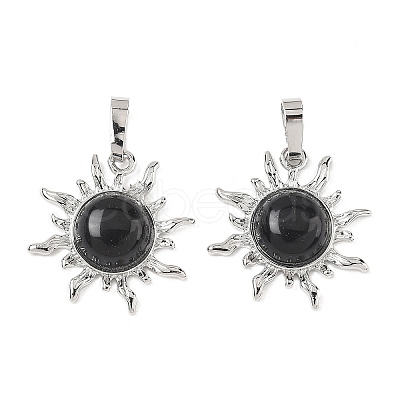Natural Obsidian Pendants G-F786-08P-30-1