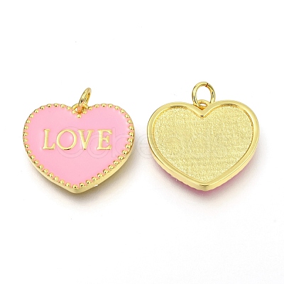 Brass Enamel Pendants KK-B027-03G-A-1