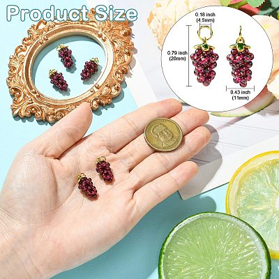Natural Garnet Round Beaded Grape Pendants G-CJC0007-01-1