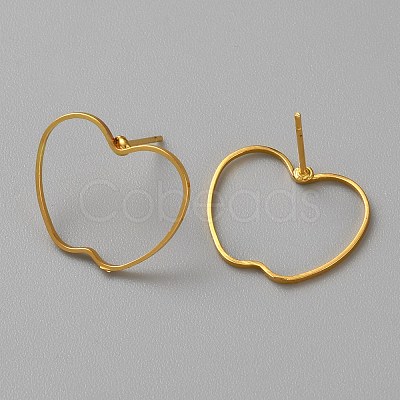 Golden Brass Hollow Geometric Stud Earrings EJEW-WH0012-127G-1