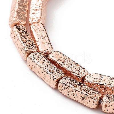 Electroplated Natural Lava Rock Beads Strands G-H303-A04-RG02-1