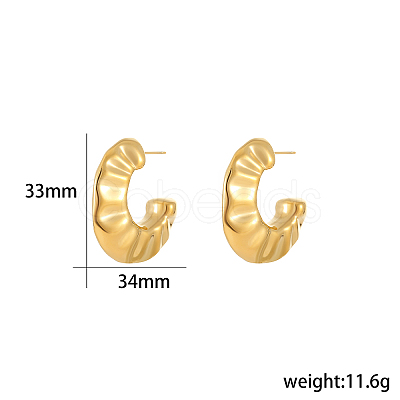 Stylish Stainless Steel C-Shaped Stud Earrings ND2304-6-1