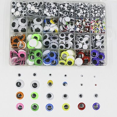 1Box Craft Plastic Wiggle Googly Eyes Cabochons Set DOLL-PH0001-06-1