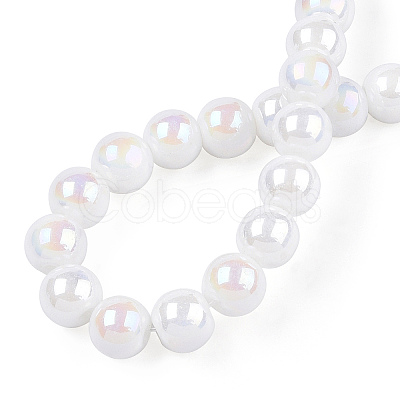 Electroplate Opaque Glass Beads Strands LS-GLAA-T032-P6mm-AB02-1