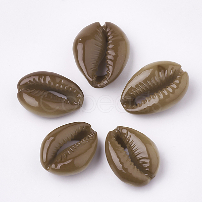 Spray Painted Natural Cowrie Shell Beads X-SHEL-S274-26-1