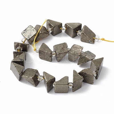 Natural Pyrite Beads Strands G-E590-01-1