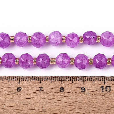 Ombre Effect Dyed Transparent Crackle Glass Beads Strands GLAA-Q111-8MM-04-1