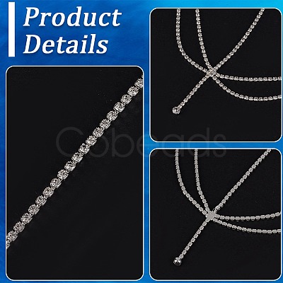 Brass Rhinestone Bridal Headbands for Women OHAR-WH20014-003S-1
