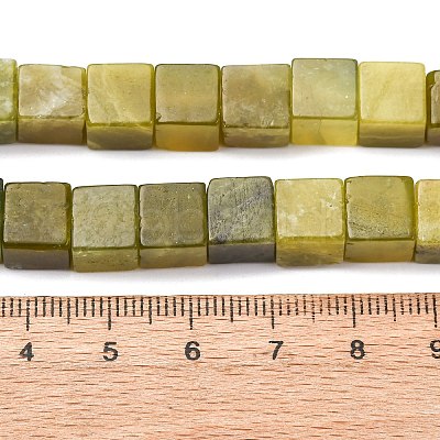 Natural Xiuyan Jade Beads Strands G-B155-C04-8x8mm-1