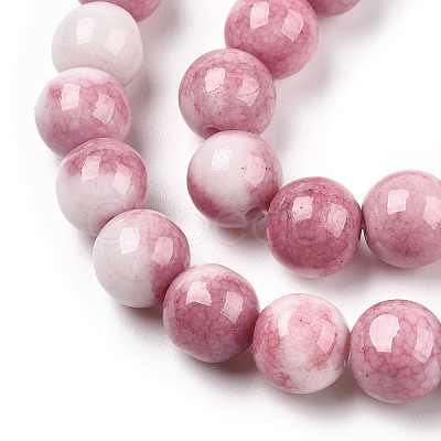 Ombre Effect Dyed Crackle Glass Beads X1-GLAA-T031-10mm-01I-1