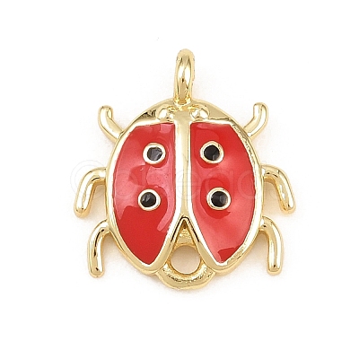 Brass Enamel Insect Connector Charms KK-L275-64G-01-1