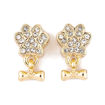 Rack Plating Alloy Rhinestone European Dangle Charms FIND-C055-19M-1