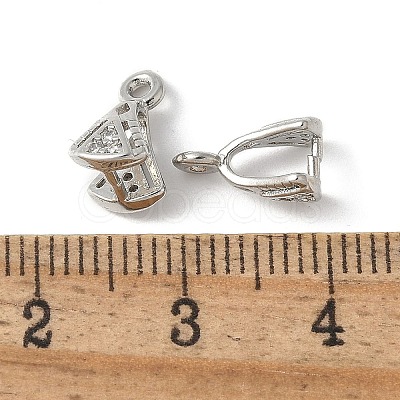 Brass Micro Pave Cubic Zirconia Ice Pick Pinch Bails KK-D324-42P-1
