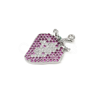 Brass Micro Pave Cubic Zirconia Pendants KK-M322-48P-03-1