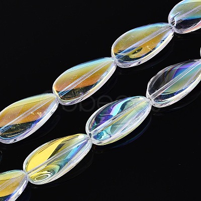 Electroplate Transparent Glass Beads Strands EGLA-N055-02B-1