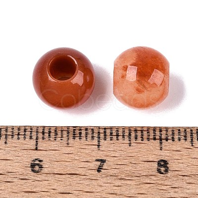 Natural Red Aventurine European Beads G-Q607-02E-1