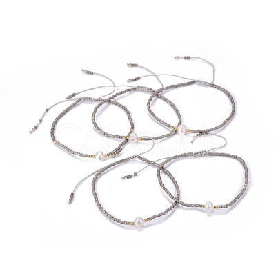 Adjustable Nylon Cord Braided Bead Bracelets BJEW-P256-B01-1