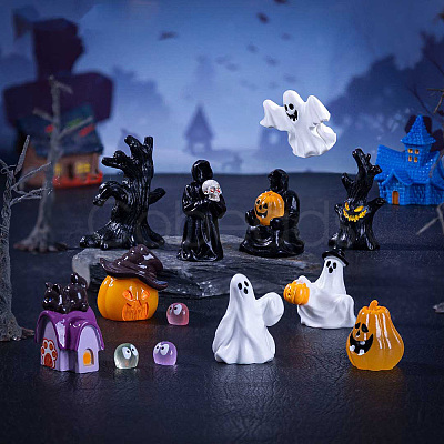 Halloween Opaque Resin Display Decoration DJEW-N004-02-1