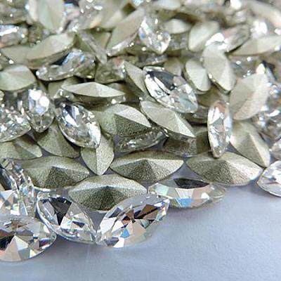 Glass Pointed Back Rhinestone Cabochons RGLA-A011-5x10mm-M-1