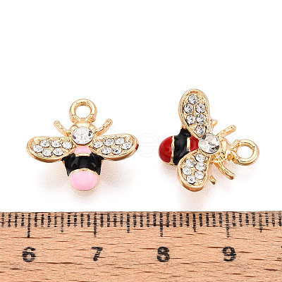 Alloy Rhinestone and Enamel Pendants PALLOY-T092-41G-1