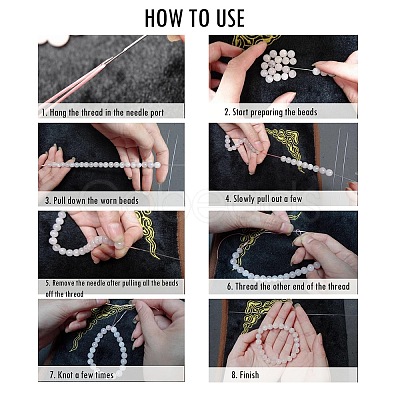 Steel Beading Needles with Hook for Bead Spinner TOOL-C009-01A-03-1