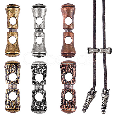 6Pcs 6 Styles Double Hole Brass Beads KK-OC0001-61-1