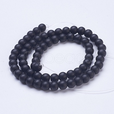 Frosted Glass Beads Strands G-D855-03-6mm-1