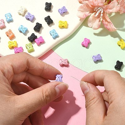 Spray Painted Alloy Beads FIND-CJ0001-46B-1