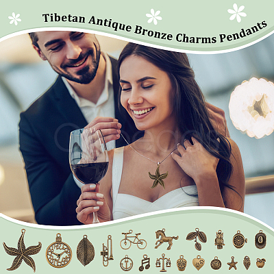 80Pcs 20 Style Tibetan Style Alloy Pendants Sets TIBEP-FG0001-03-1