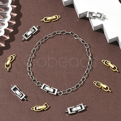 10Pcs 2 Colors Rack Plating Brass Fold Over Clasps KK-SC0006-66-1