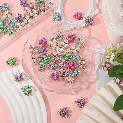80Pcs 8 Colors Plastic Imitation Pearl Cabochons FIND-CA0011-37-1