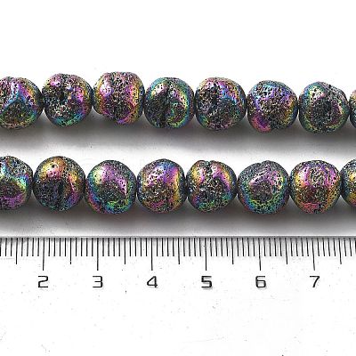 Electroplated Natural Lava Rock Beads Strands G-A251-D01-01I-1