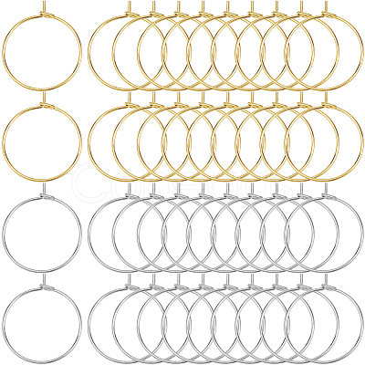 200Pcs 2 Colors Brass Wine Glass Charm Rings KK-SP0001-32A-1