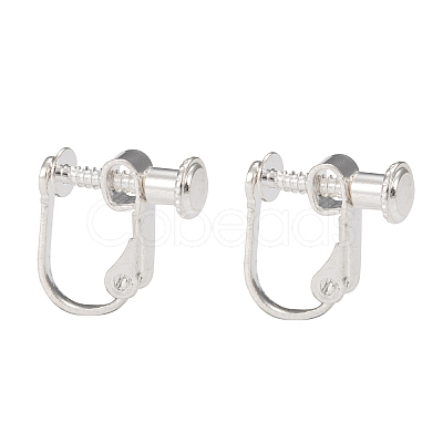 Brass Screw On Clip-on Earring Findings X-KK-L164-02S-1