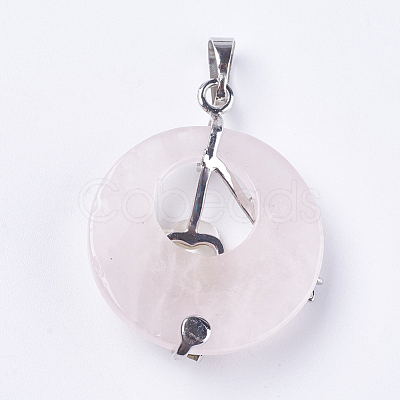 Natural Rose Quartz Pendants G-F546-A10-1