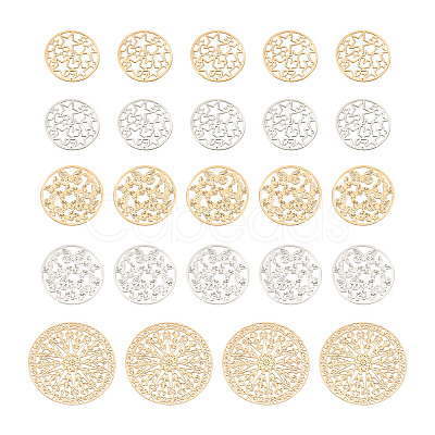 Brass Filigree Joiners Links KKC-FW0001-02-1