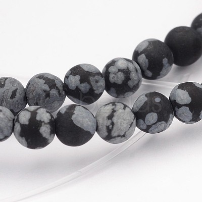 Natural Snowflake Obsidian Gemstone Beads G-J338-03-4mm-1