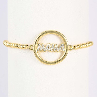 Mother's Day Brass Micro Pave Clear Cubic Zirconia Link Bracelets WG036C8-04-1