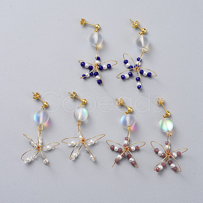 Dangle Stud Earrings EJEW-JE03694-1